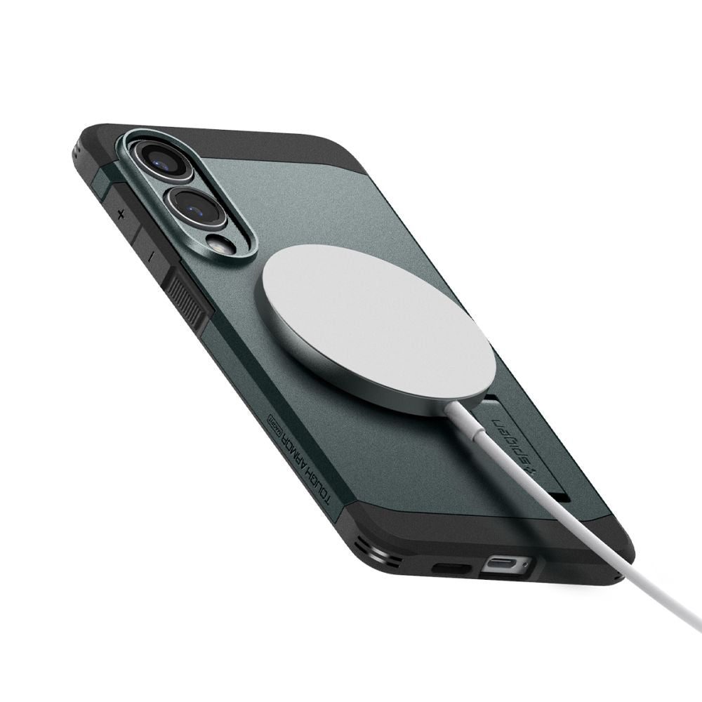 MagSafe-kotelo Samsung Galaxy S25 Edge S937:lle, Spigen, Tough Armor, Vihreä ACS09424