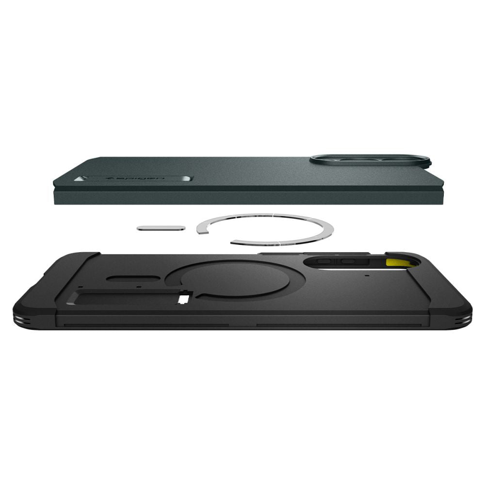 MagSafe-kotelo Samsung Galaxy S25 Edge S937:lle, Spigen, Tough Armor, Vihreä ACS09424