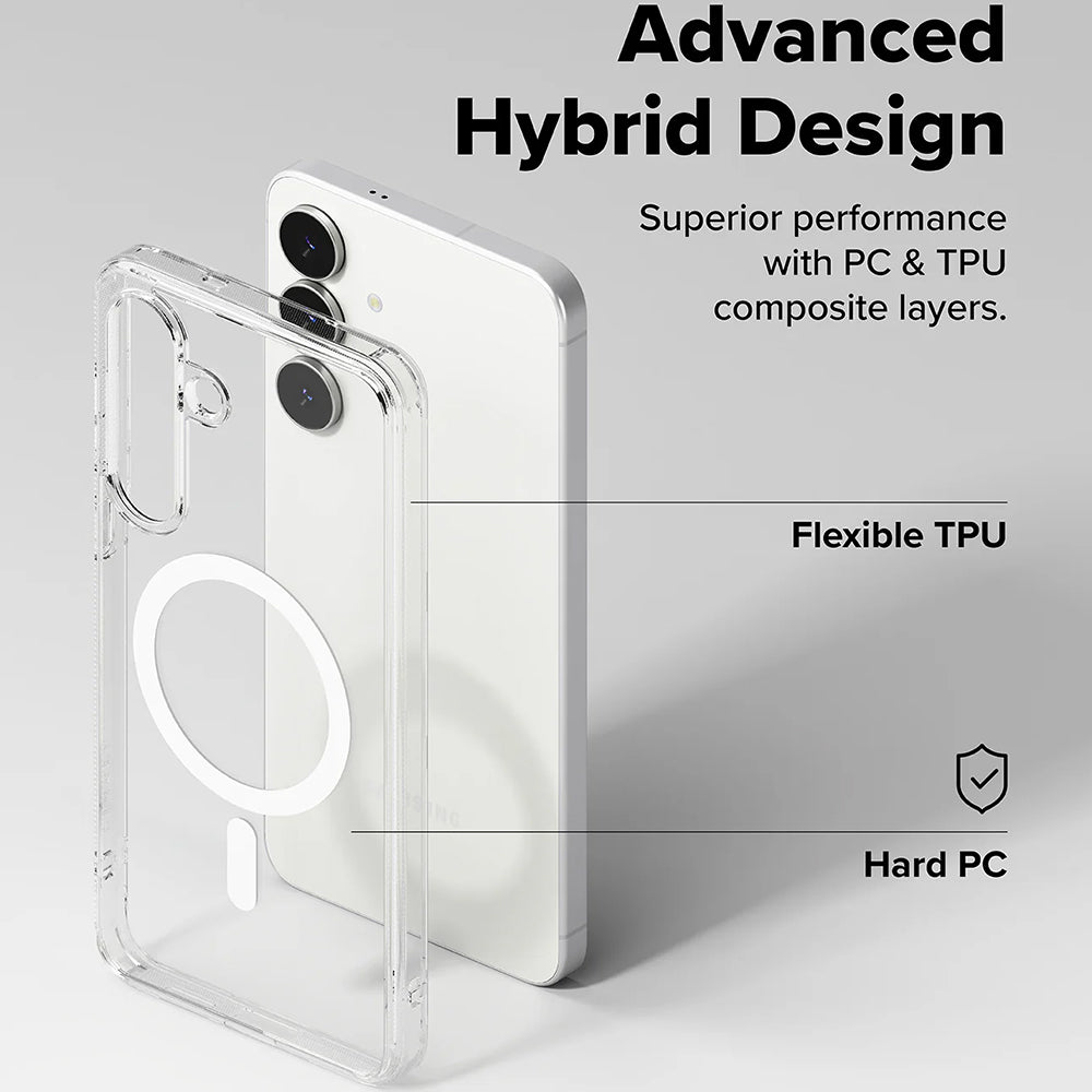 MagSafe-kuori Samsung Galaxy S25 FE:lle, Ringke, Fusion, Läpinäkyvä