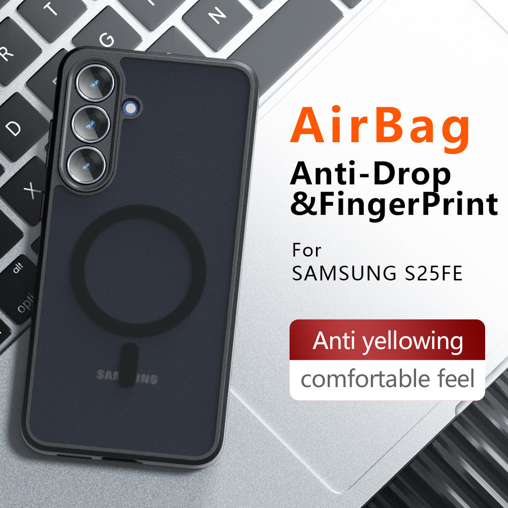 MagSafe-kotelo Samsung Galaxy S25 FE:lle, Techsuit, PureFrost, Satinoitu Musta