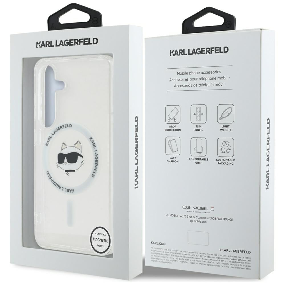 MagSafe-kotelo Samsung Galaxy S25+ S936:lle, Karl Lagerfeld, IML Choupette's Head, Valkoinen