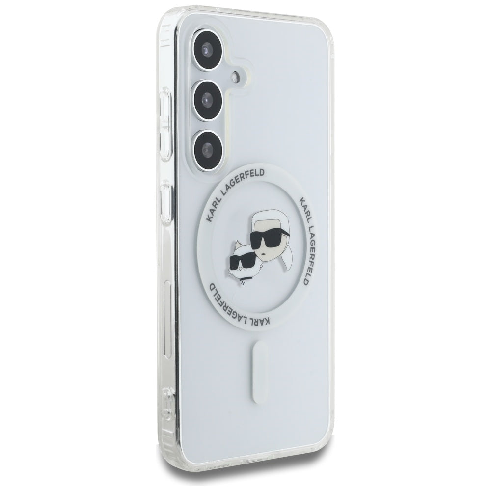 MagSafe-kotelo Samsung Galaxy S25+ S936:lle, Karl Lagerfeld, IML Metal Karl & Choupette's Heads, Hopeinen