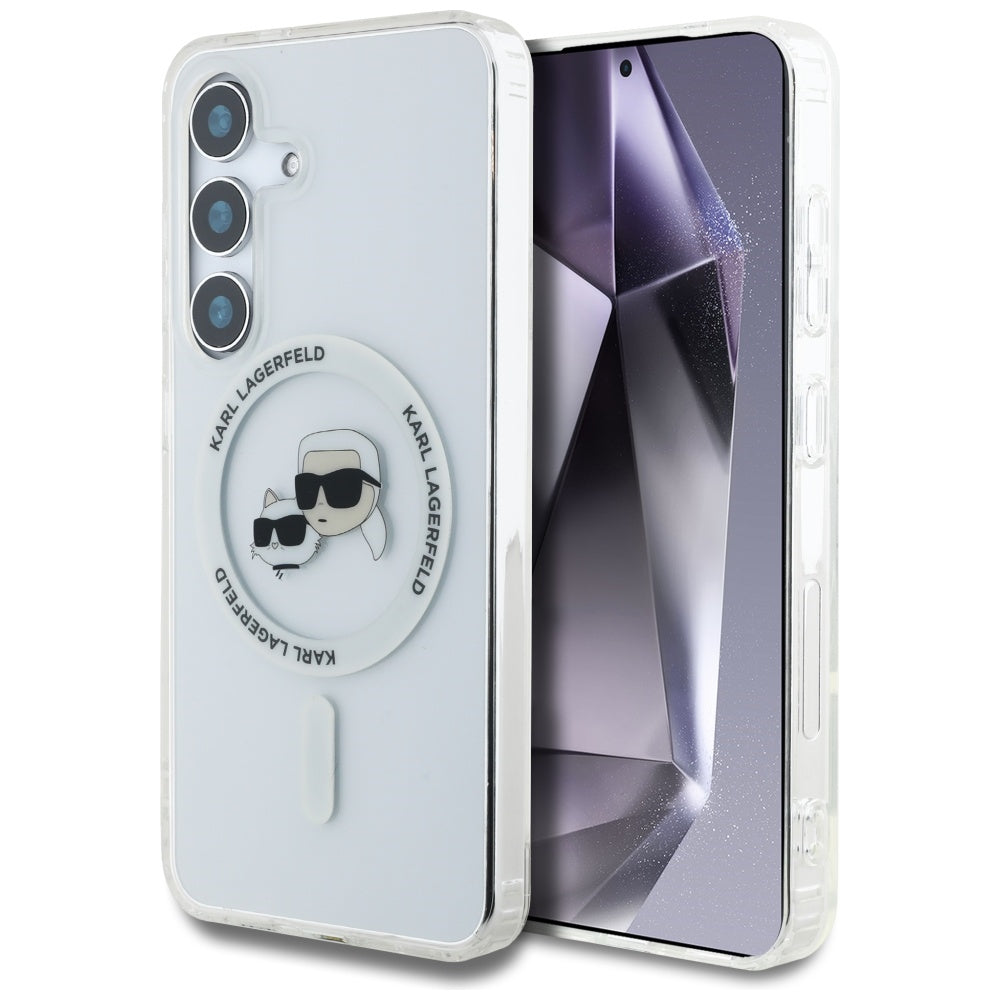 MagSafe-kotelo Samsung Galaxy S25+ S936:lle, Karl Lagerfeld, IML Metal Karl & Choupette's Heads, Hopeinen