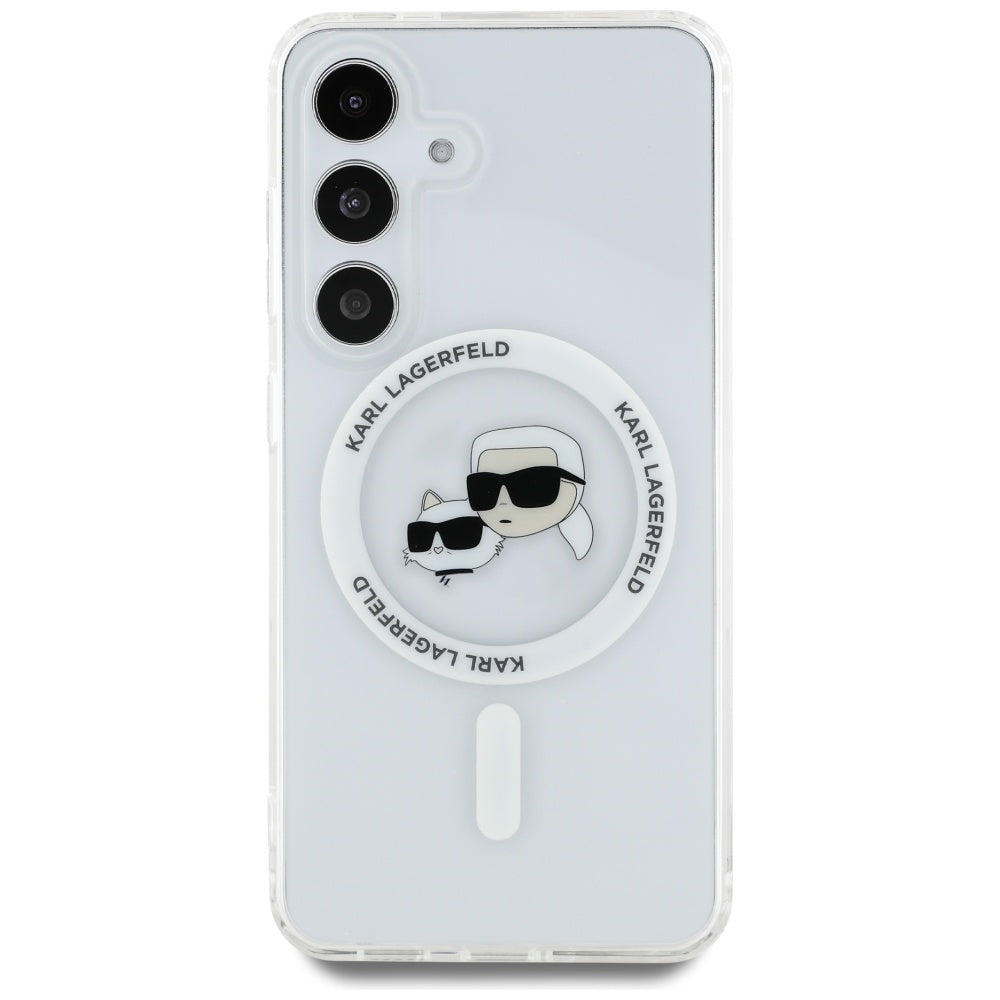 MagSafe-kotelo Samsung Galaxy S25+ S936:lle, Karl Lagerfeld, IML Metal Karl & Choupette's Heads, Hopeinen