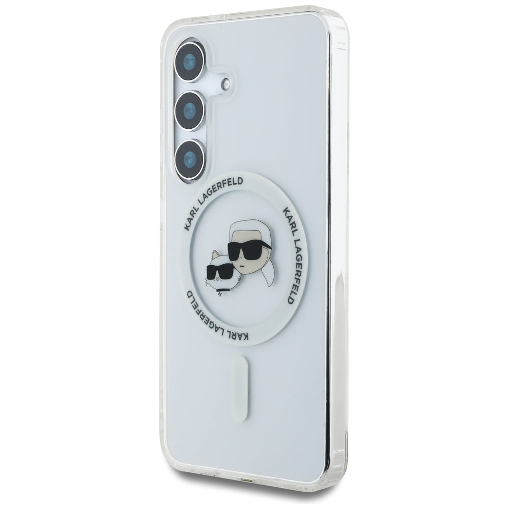 MagSafe-kotelo Samsung Galaxy S25+ S936:lle, Karl Lagerfeld, IML Metal Karl & Choupette's Heads, Hopeinen