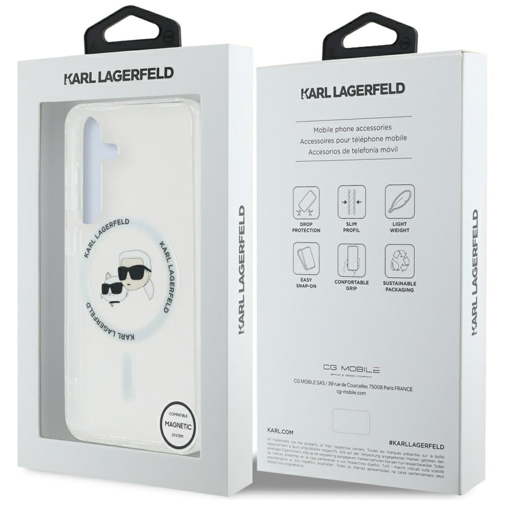 MagSafe-kotelo Samsung Galaxy S25+ S936:lle, Karl Lagerfeld, IML Metal Karl & Choupette's Heads, Hopeinen