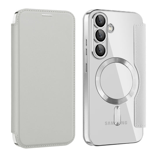 MagSafe-kuori Samsung Galaxy S25+ S936:lle, Techsuit, SmartMag Book, Harmaa