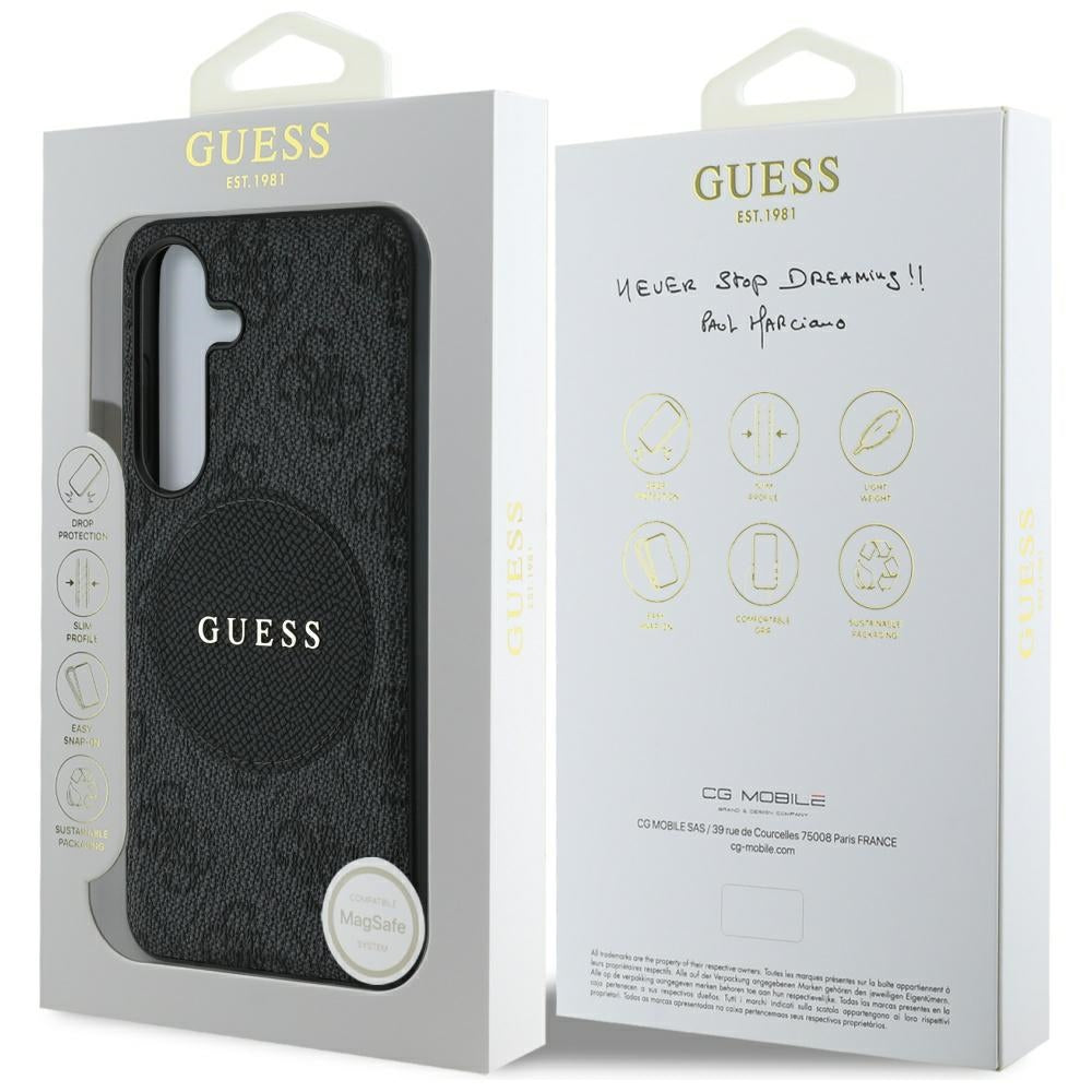 MagSafe-kotelo Samsung Galaxy S25 S931:lle, Guess, 4G Circle Classic Logo, Musta