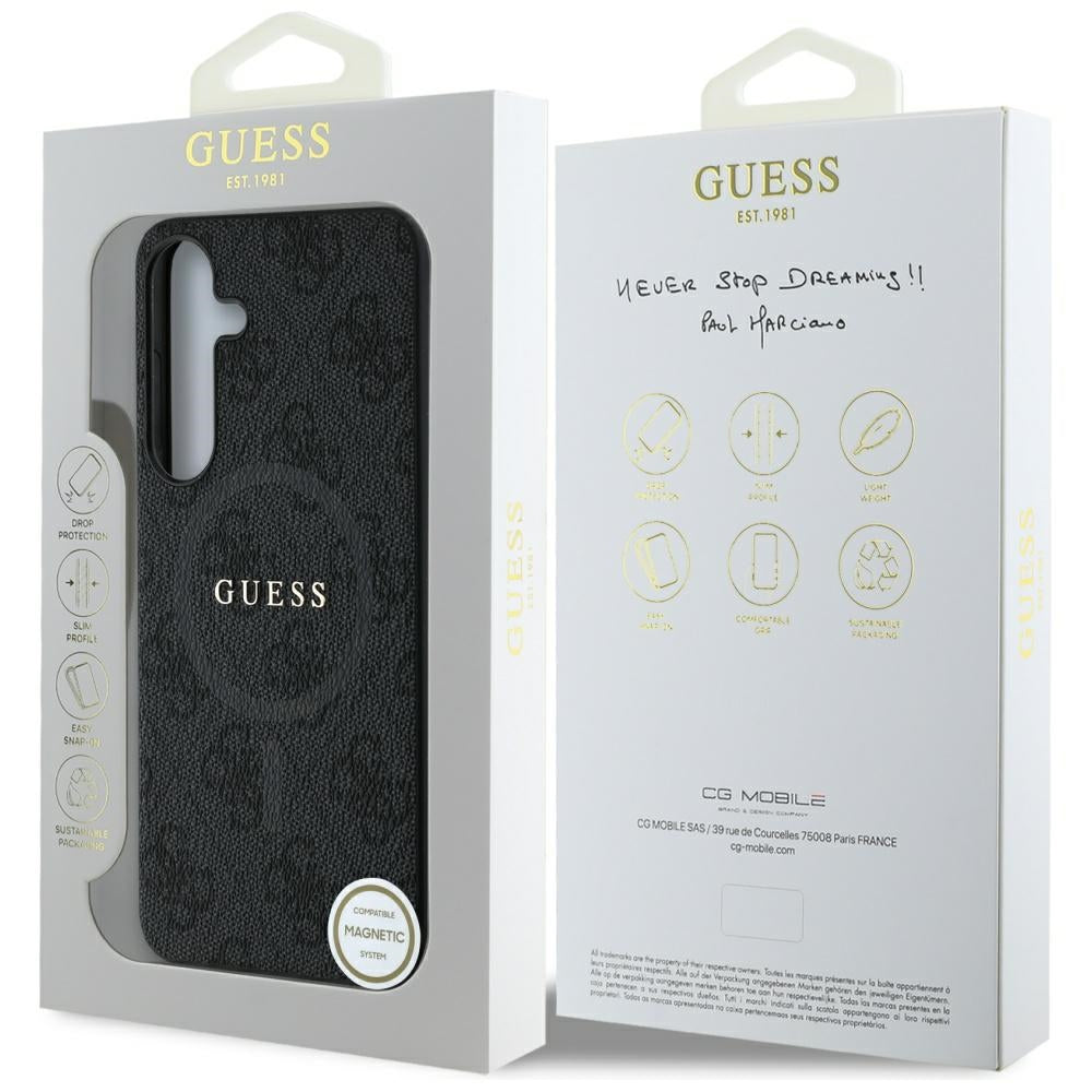 MagSafe-kotelo Samsung Galaxy S25 S931:lle, Guess, 4G Ring Classic Logo, Musta