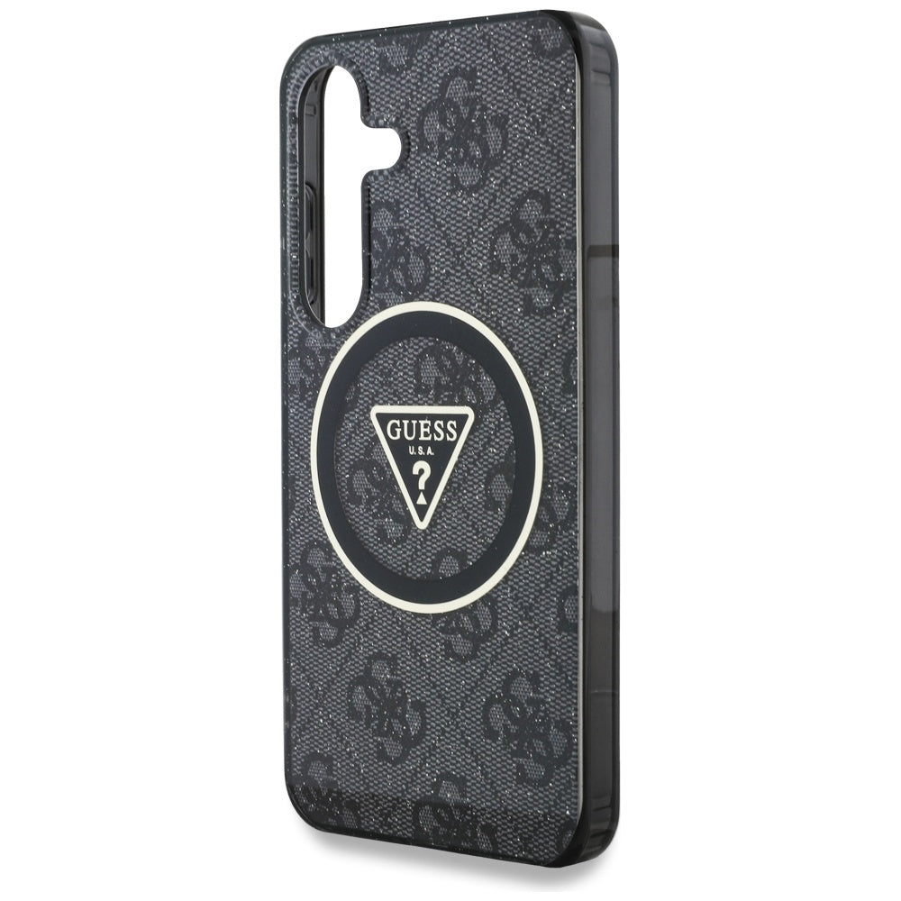 MagSafe-kotelo Samsung Galaxy S25 S931:lle, Guess, IML Glitter 4G Circle Triangle, Musta