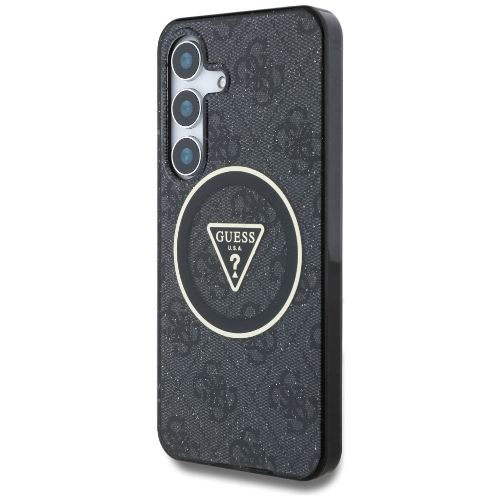 MagSafe-kotelo Samsung Galaxy S25 S931:lle, Guess, IML Glitter 4G Circle Triangle, Musta