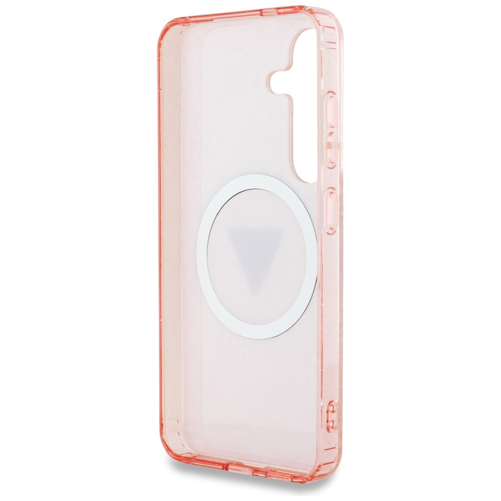 MagSafe-kotelo Samsung Galaxy S25 S931:lle, Guess, IML Glitter 4G Circle Triangle, Pinkki