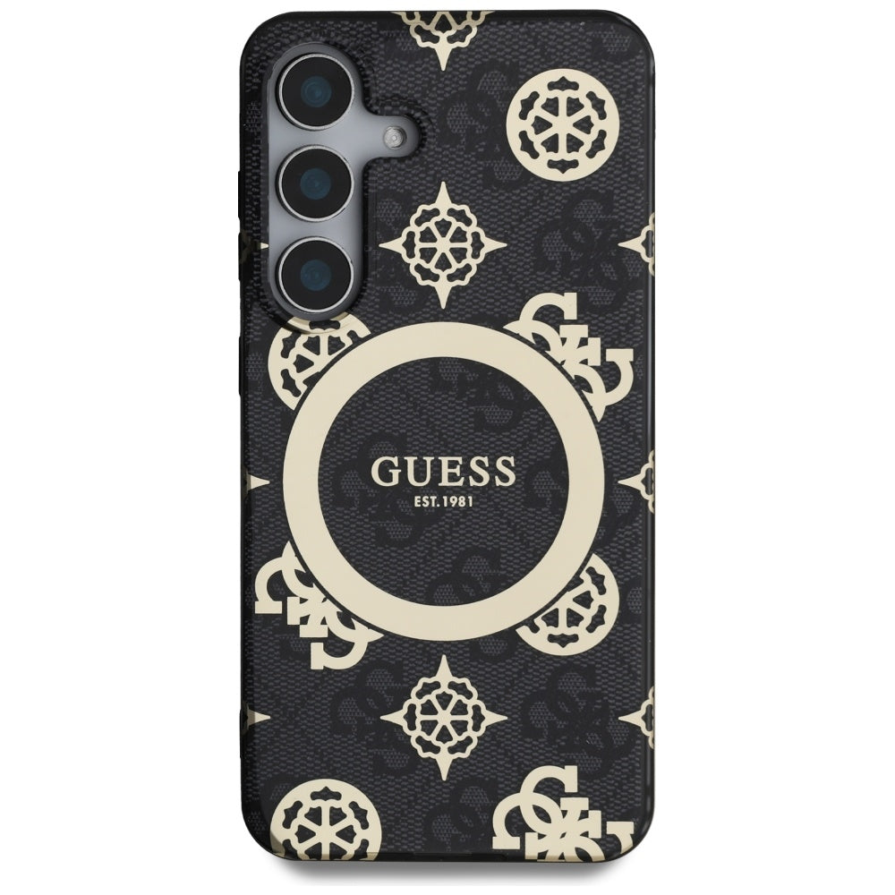 MagSafe-kotelo Samsung Galaxy S25 S931:lle, Guess, IML Peony On 4G Background, Musta