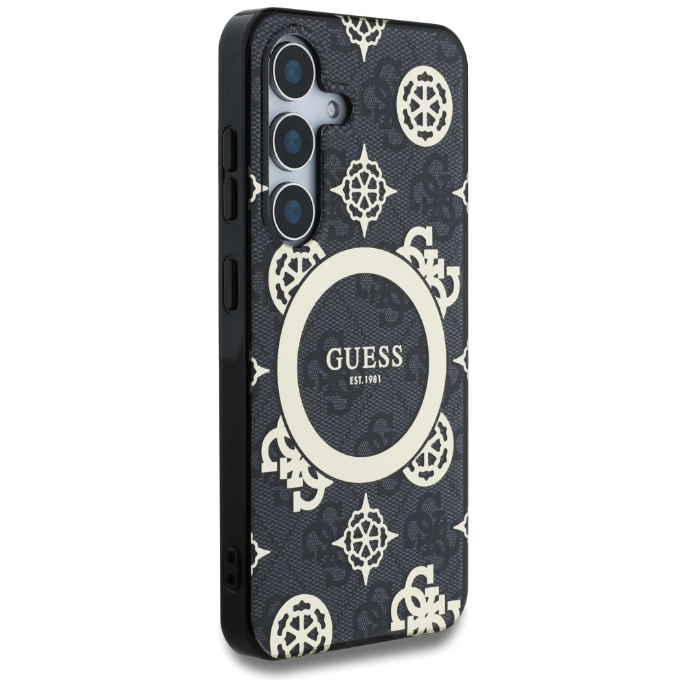 MagSafe-kotelo Samsung Galaxy S25 S931:lle, Guess, IML Peony On 4G Background, Musta