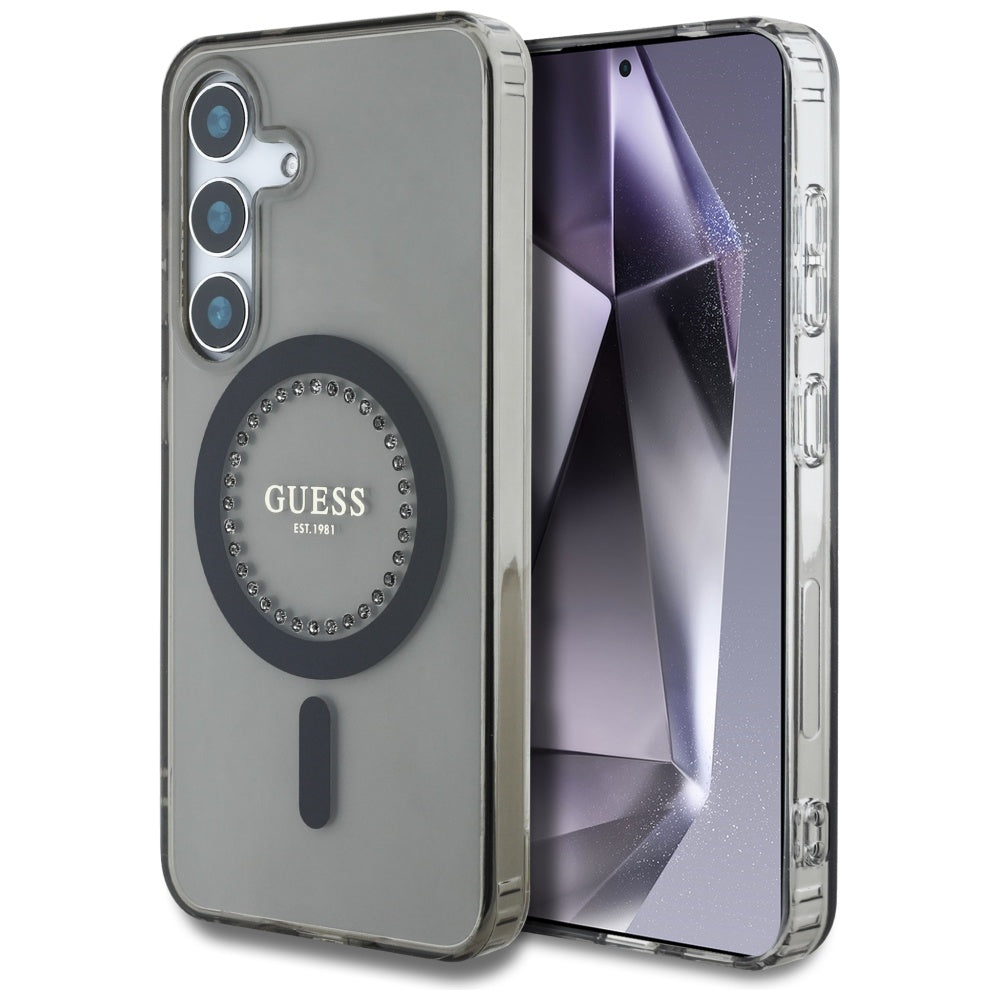 MagSafe-kotelo Samsung Galaxy S25 S931:lle, Guess, IML Rhinestone, Musta
