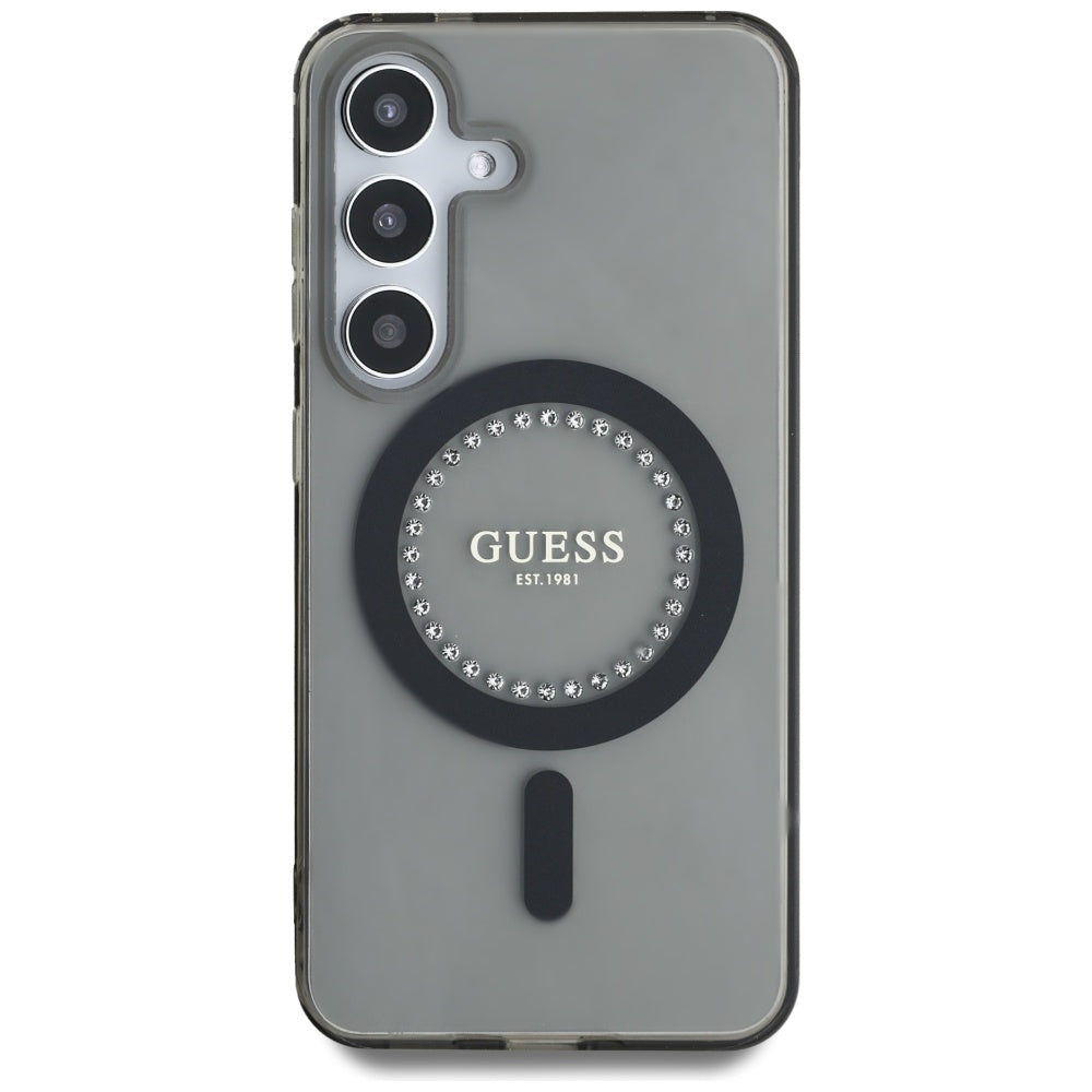 MagSafe-kotelo Samsung Galaxy S25 S931:lle, Guess, IML Rhinestone, Musta