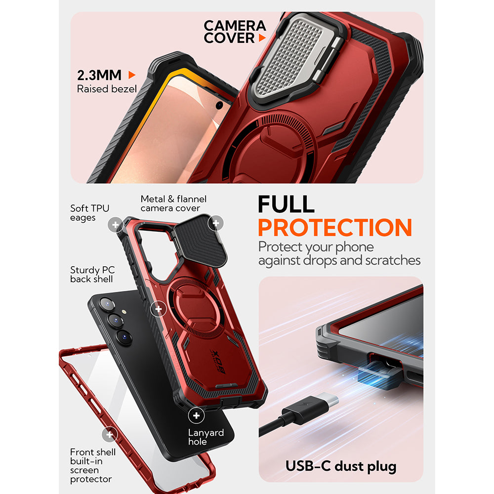 MagSafe-kotelo Samsung Galaxy S25 S931:lle, i-Blason, ArmorBox, Punainen