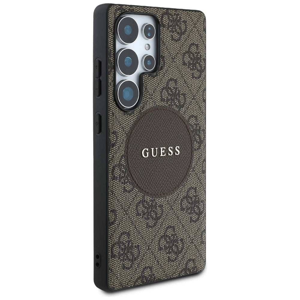 MagSafe-kotelo Samsung Galaxy S25 Ultra S938:lle, Guess, 4G Circle Classic Logo, Ruskea