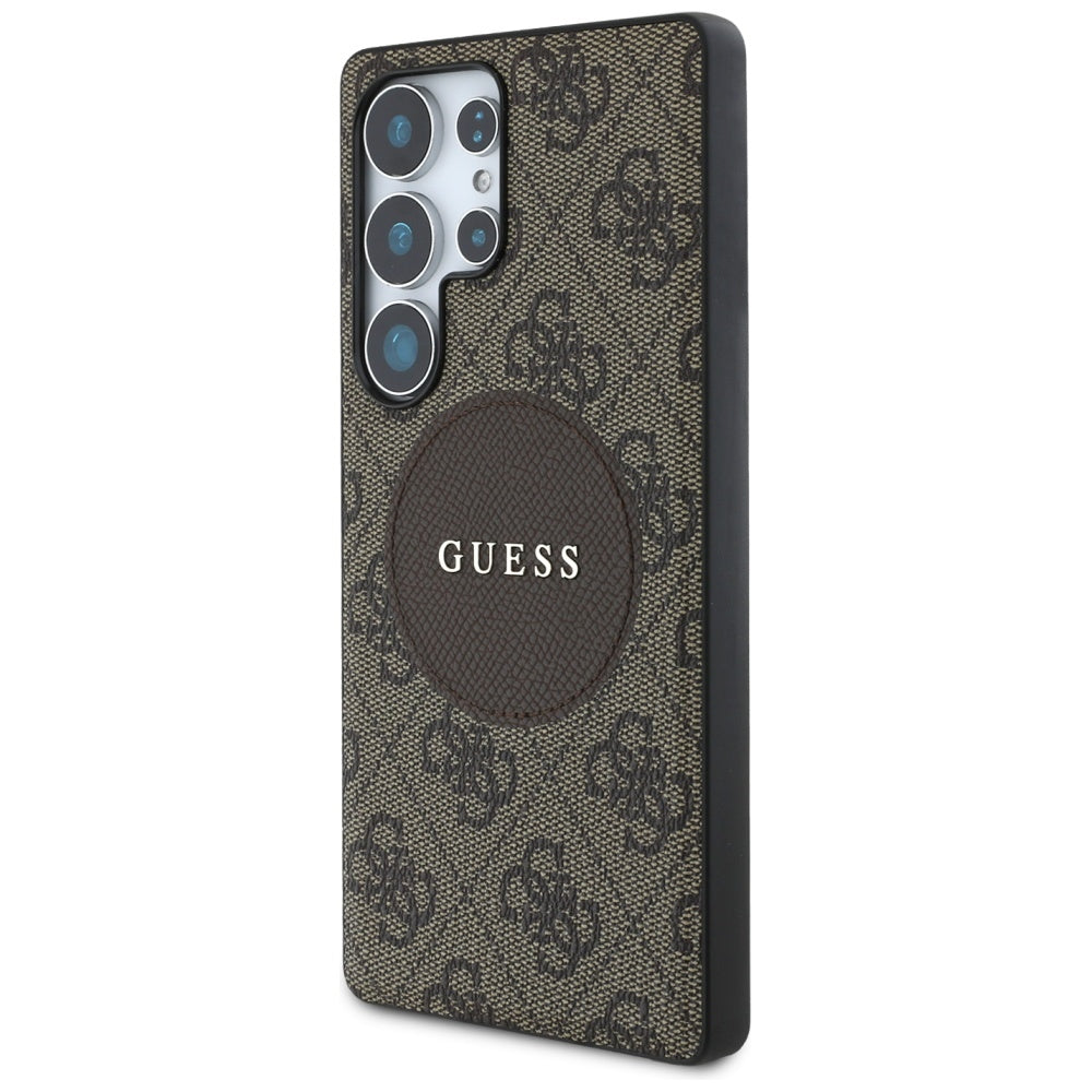 MagSafe-kotelo Samsung Galaxy S25 Ultra S938:lle, Guess, 4G Circle Classic Logo, Ruskea