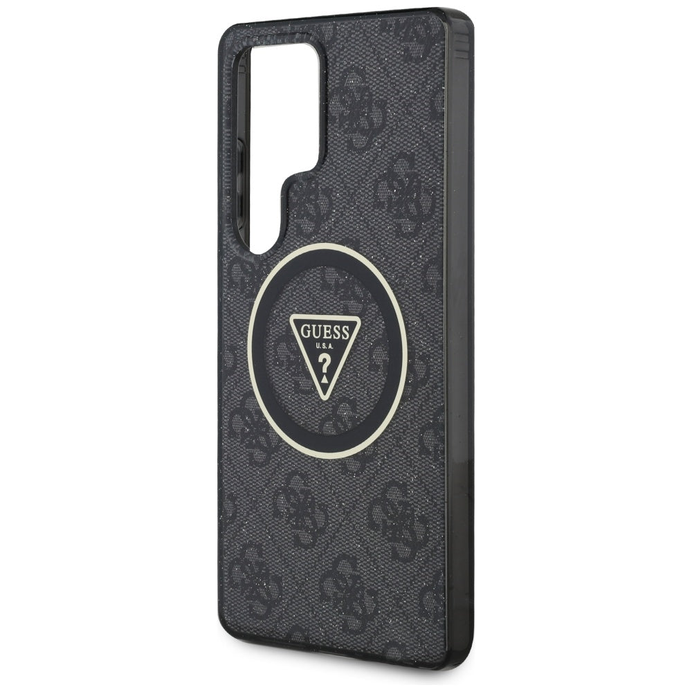 MagSafe-kotelo Samsung Galaxy S25 Ultra S938:lle, Guess, IML Glitter 4G Circle Triangle, Musta