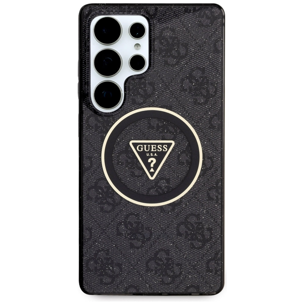 MagSafe-kotelo Samsung Galaxy S25 Ultra S938:lle, Guess, IML Glitter 4G Circle Triangle, Musta