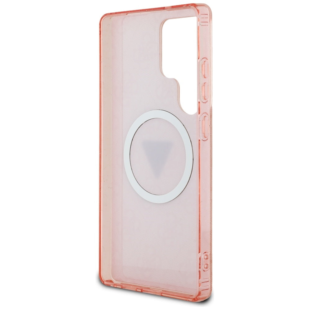 MagSafe-kotelo Samsung Galaxy S25 Ultra S938:lle, Guess, IML Glitter 4G Circle Triangle, Pinkki