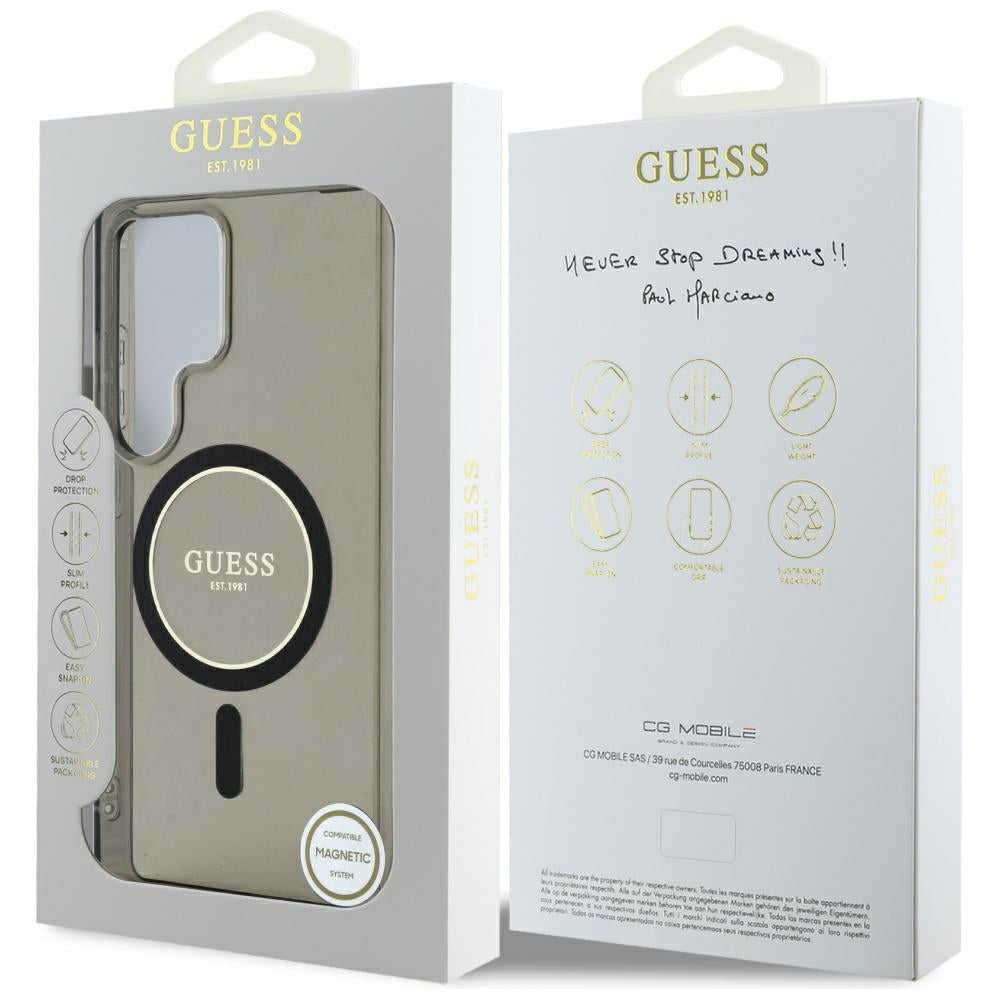 MagSafe-kotelo Samsung Galaxy S25 Ultra S938:lle, Guess, IML Glitter Circle, Musta