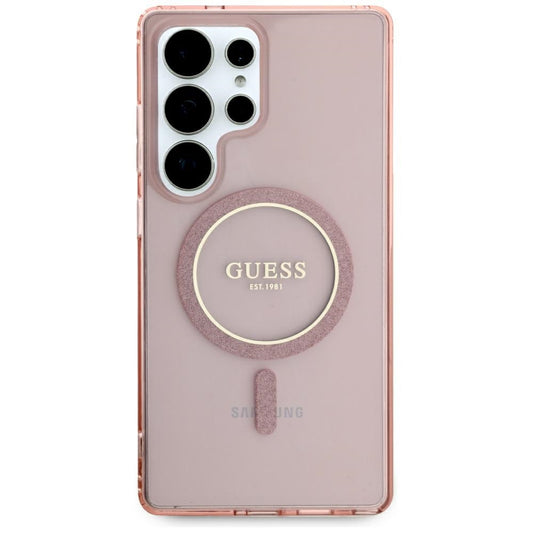 MagSafe-kotelo Samsung Galaxy S25 Ultra S938:lle, Guess, IML Glitter Circle, Pinkki