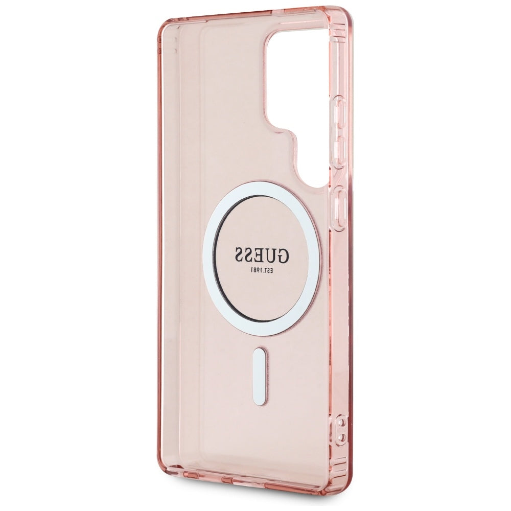 MagSafe-kotelo Samsung Galaxy S25 Ultra S938:lle, Guess, IML Glitter Circle, Pinkki