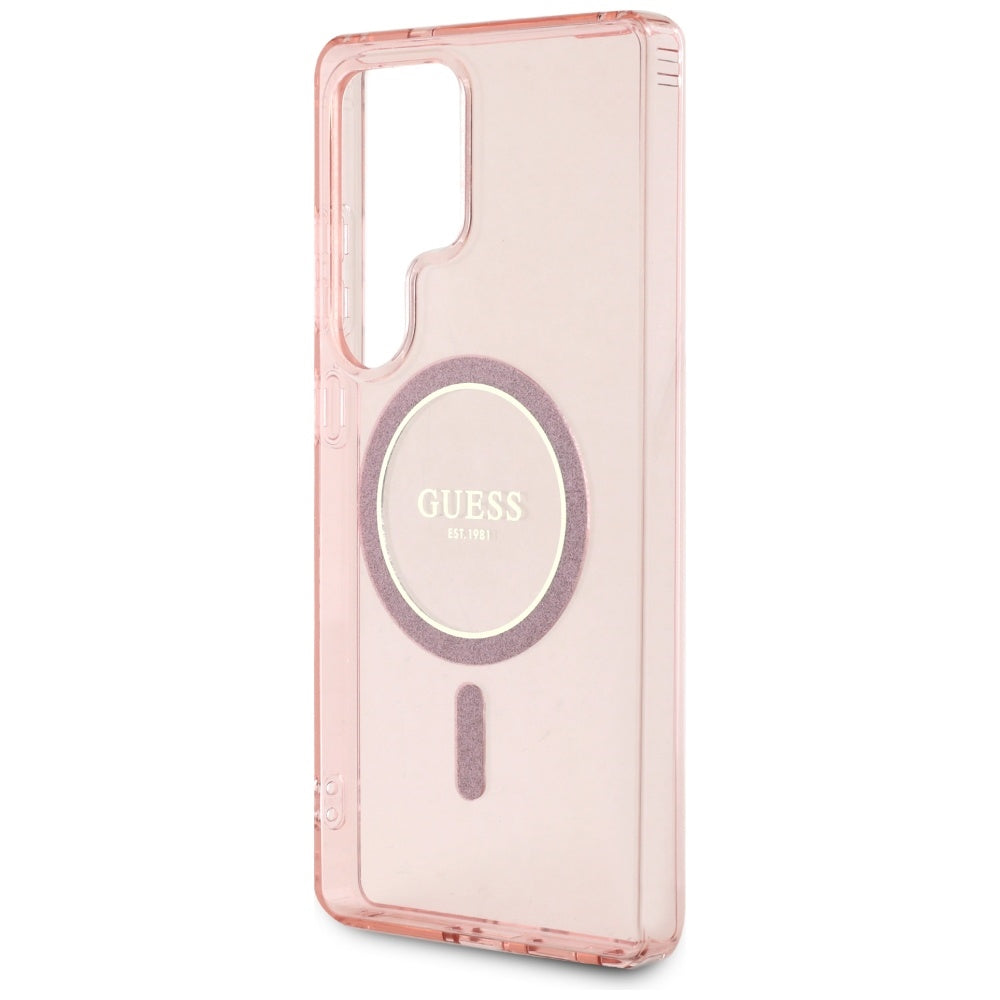 MagSafe-kotelo Samsung Galaxy S25 Ultra S938:lle, Guess, IML Glitter Circle, Pinkki