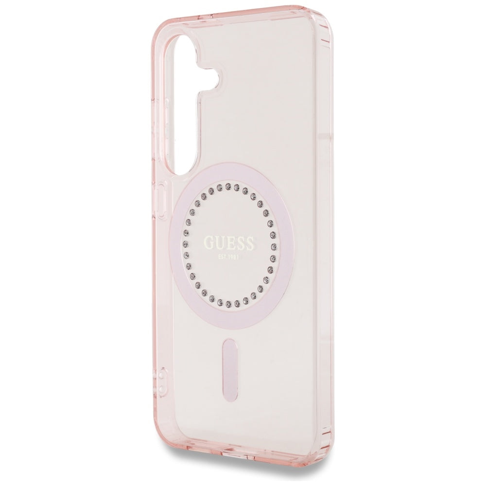 MagSafe-kotelo Samsung Galaxy S25 S931:lle, Guess, IML Rhinestone, Pinkki