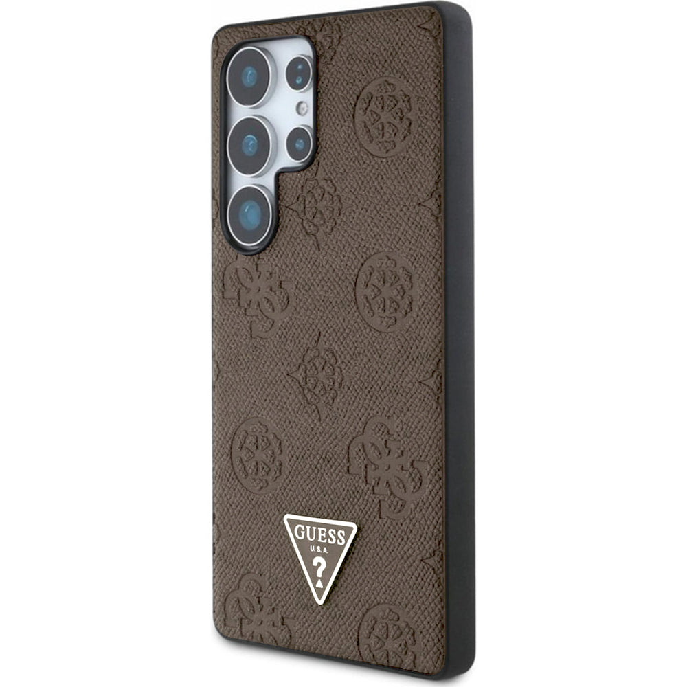 MagSafe-kotelo Samsung Galaxy S25 Ultra S938:lle, Guess, Peony Grained Hot Stamp Triangle, ruskea