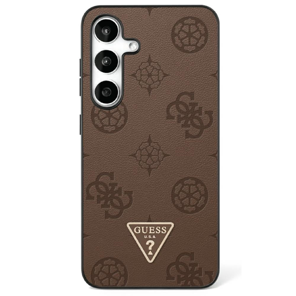 MagSafe-kotelo Samsung Galaxy S25 Ultra S938:lle, Guess, Peony Grained Hot Stamp Triangle, ruskea