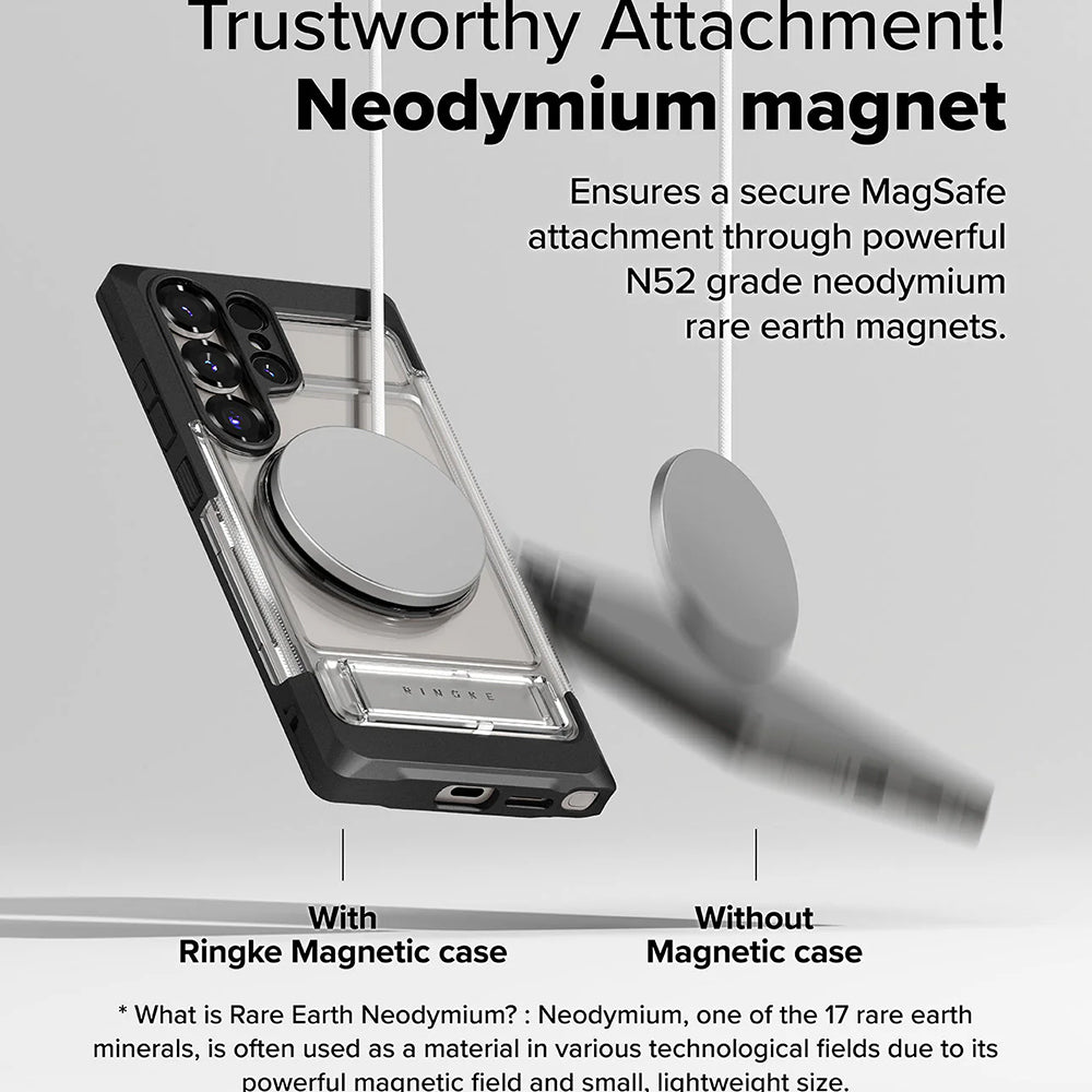 MagSafe-kotelo Samsung Galaxy S25 Ultra S938:lle, Ringke, UX, Läpinäkyvä