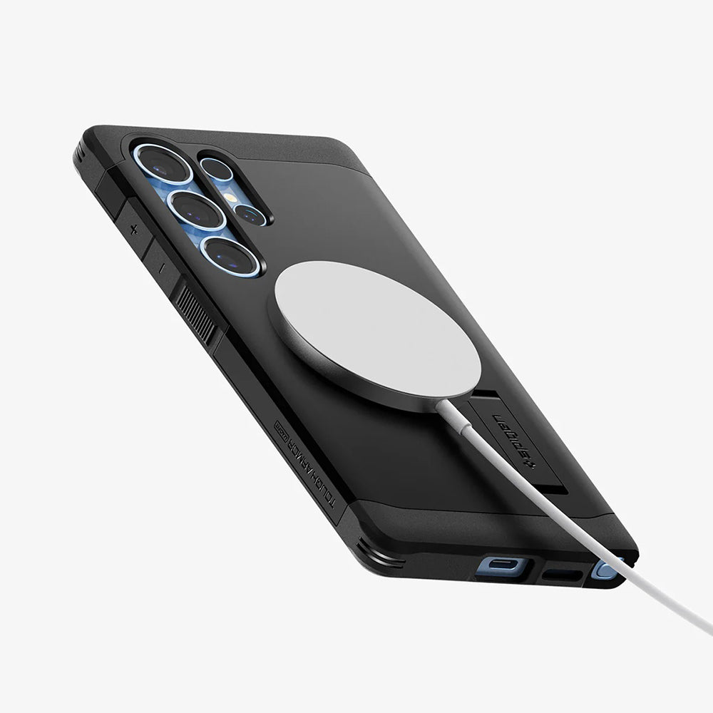 MagSafe-kotelo Samsung Galaxy S25 Ultra S938:lle, Spigen, Tough Armor, Musta ACS08964