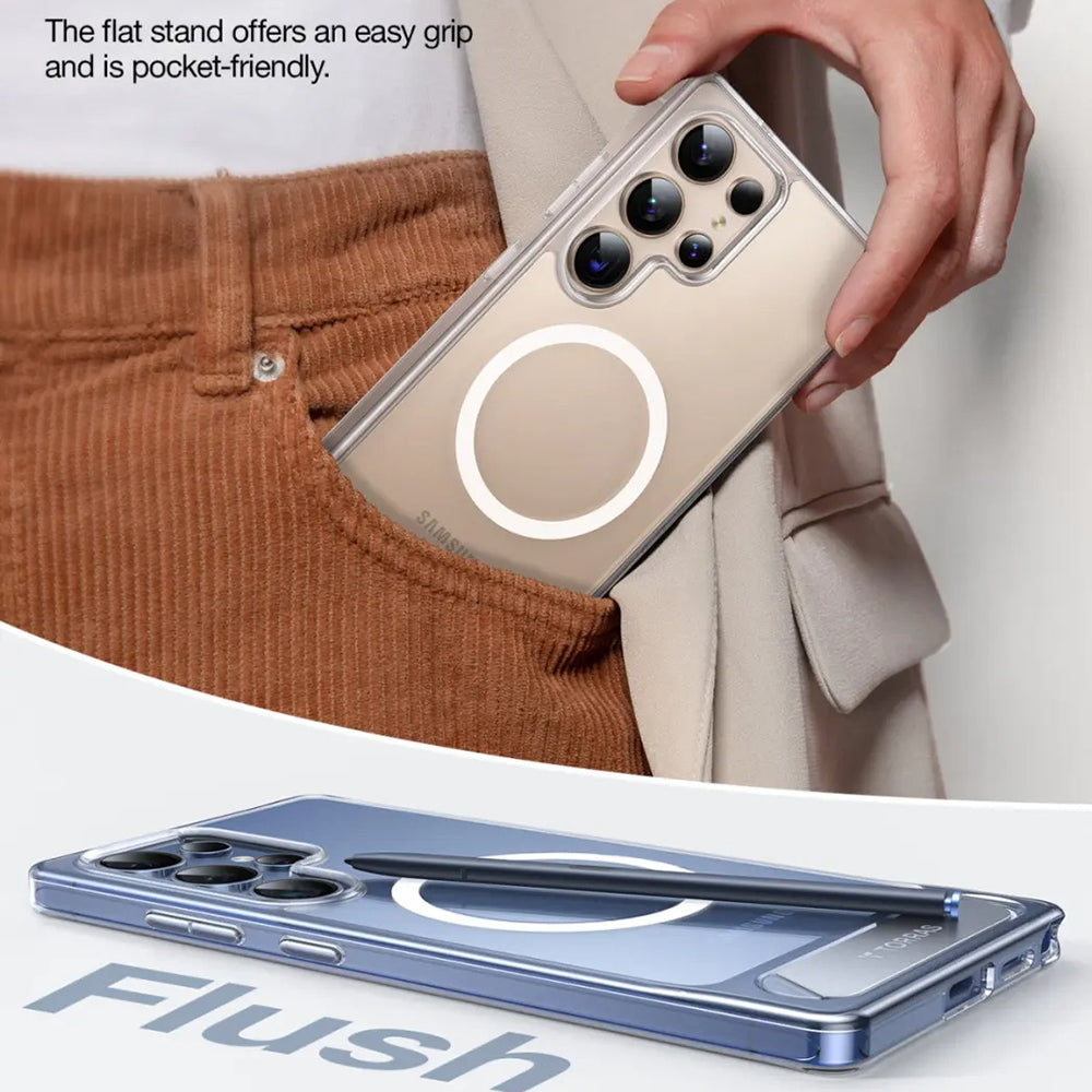 MagSafe Case for Samsung Galaxy S25 Ultra S938, Torras, Pstand, Transparent