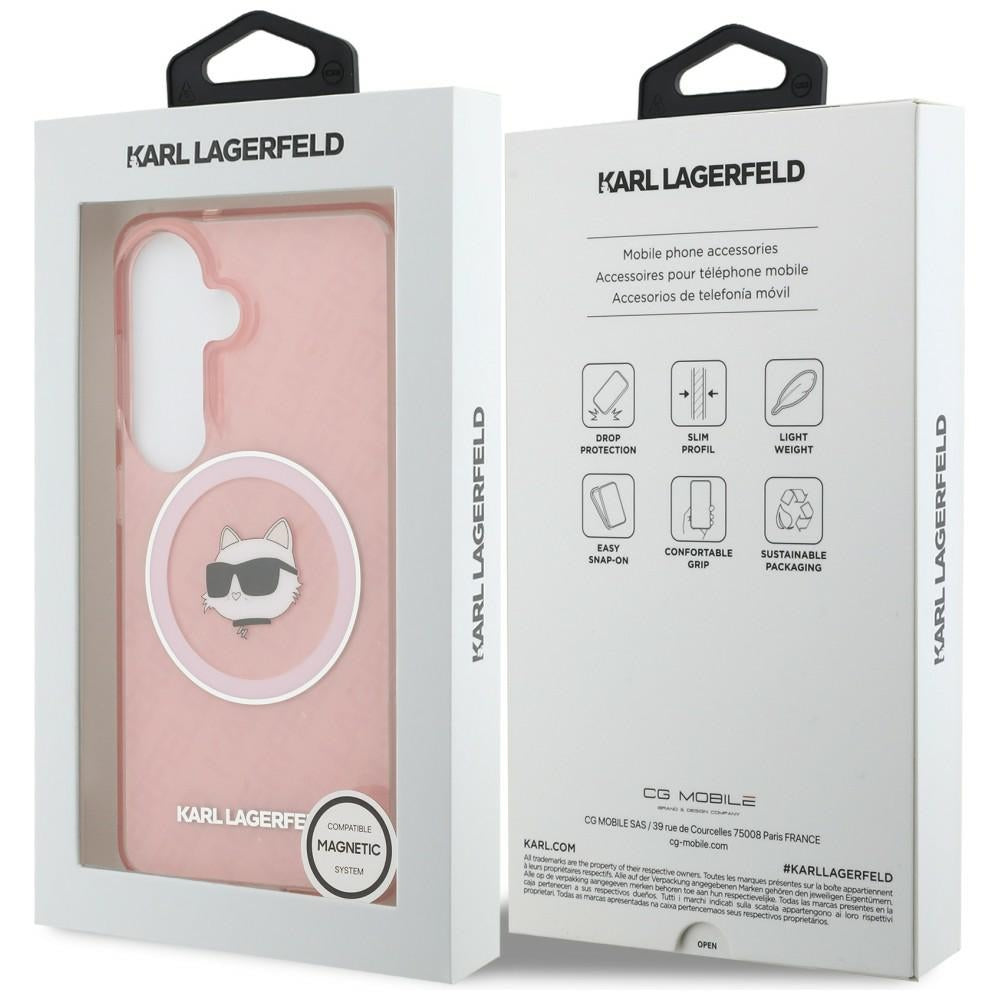 MagSafe-kotelo Samsung Galaxy S26 Plus S947:lle, Karl Lagerfeld, IML Choupette Head on KL Repeated Logo, Pinkki