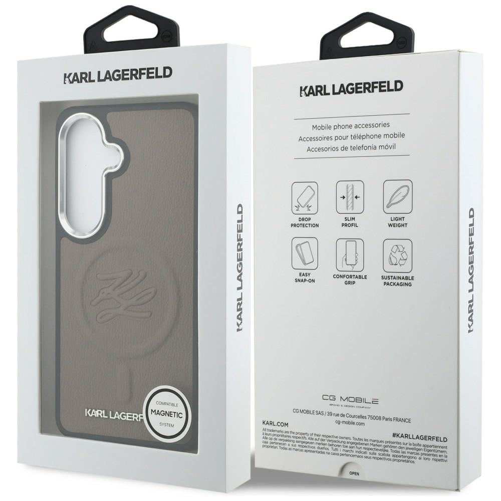 MagSafe-kotelo Samsung Galaxy S26 Plus S947:lle, Karl Lagerfeld, Initial Logo Debossed, Ruskea