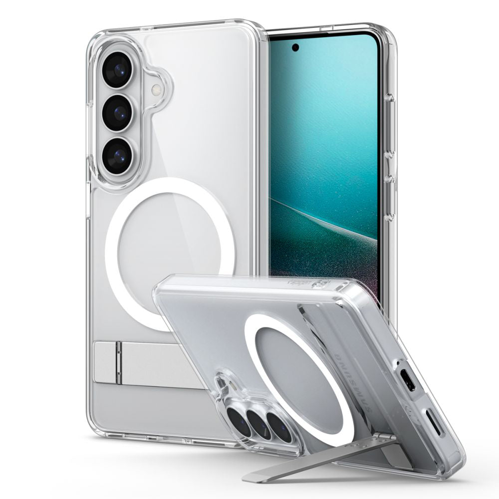 MagSafe-kotelo Samsung Galaxy S26 Plus S947:lle, Spigen, Ultra Hybrid S, Läpinäkyvä Valkoinen ACS11050