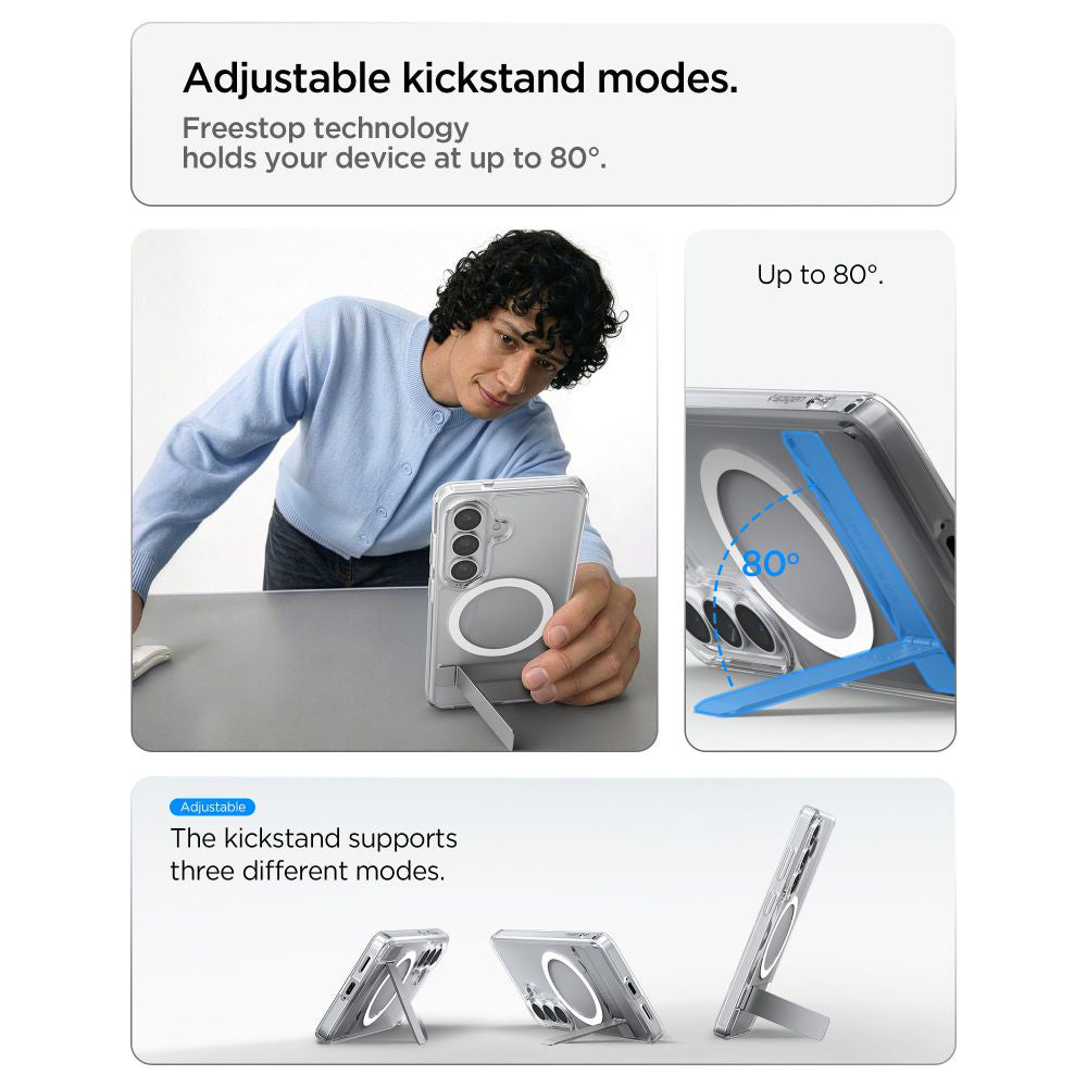 MagSafe-kotelo Samsung Galaxy S26 Plus S947:lle, Spigen, Ultra Hybrid S, Läpinäkyvä Valkoinen ACS11050