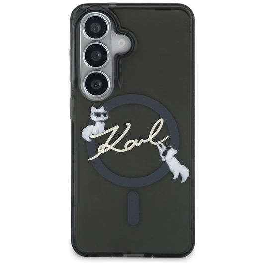 MagSafe-kuori Samsung Galaxy S26 S942:lle, Karl Lagerfeld, IML Choupette Karl Script Logo, Musta