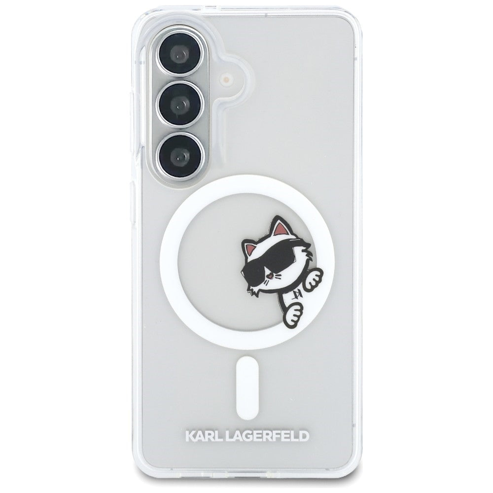 MagSafe-kuori Samsung Galaxy S26 S942:lle, Karl Lagerfeld, IML Choupette Peekaboo Logo, Valkoinen