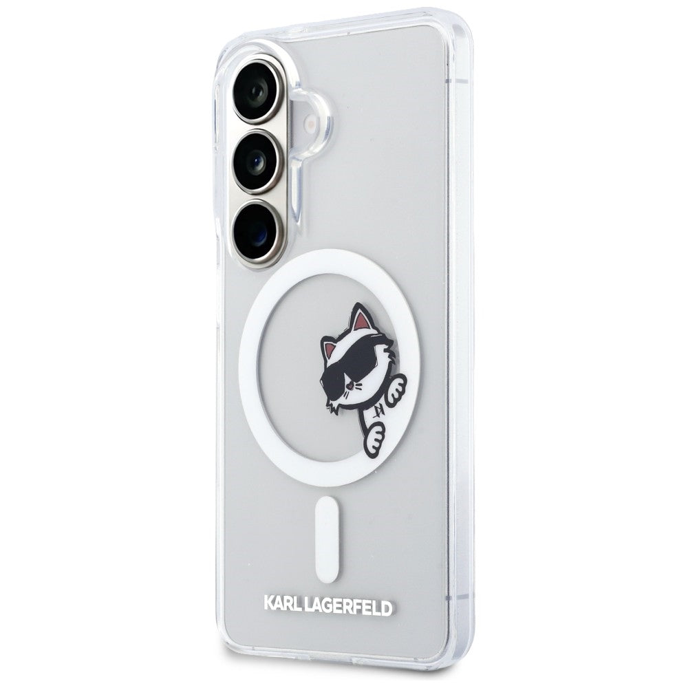 MagSafe-kuori Samsung Galaxy S26 S942:lle, Karl Lagerfeld, IML Choupette Peekaboo Logo, Valkoinen
