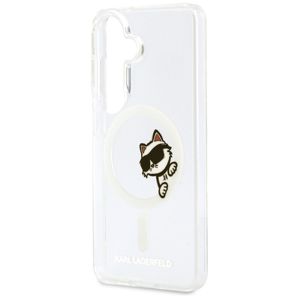 MagSafe-kuori Samsung Galaxy S26 S942:lle, Karl Lagerfeld, IML Choupette Peekaboo Logo, Valkoinen