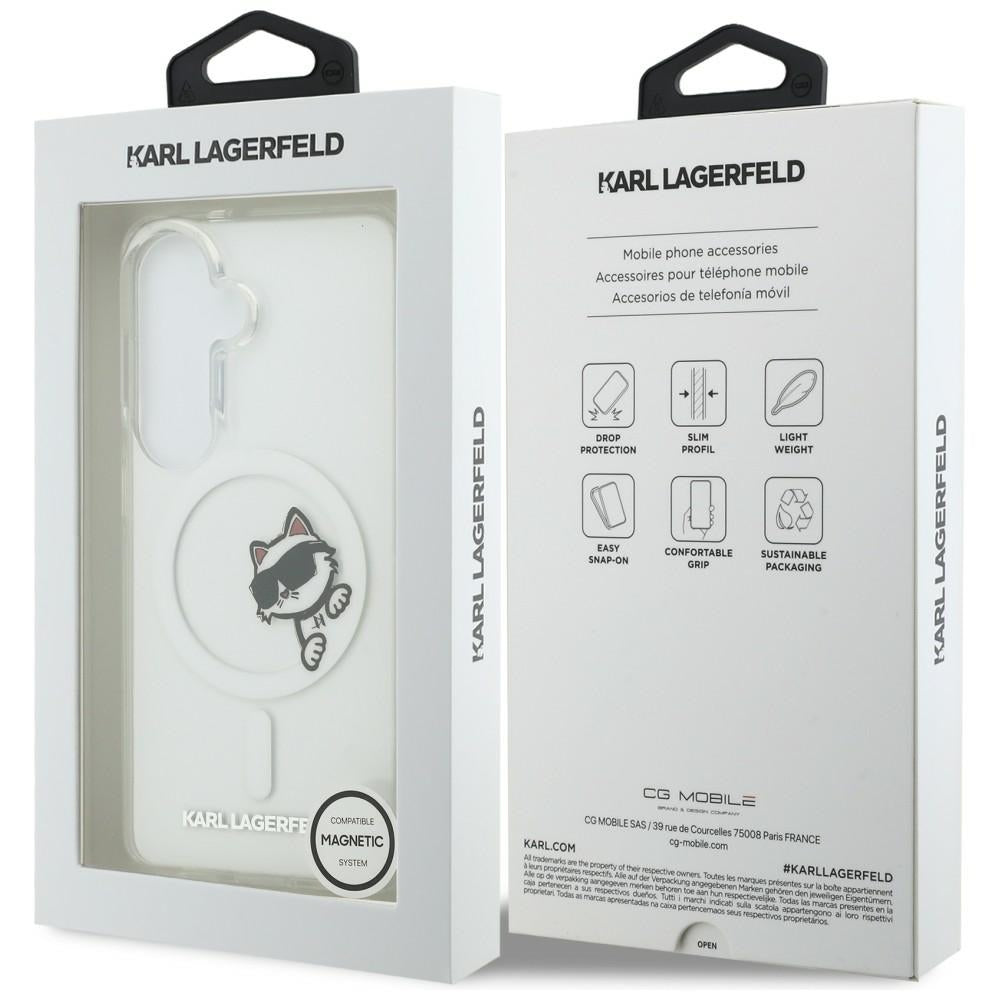 MagSafe-kuori Samsung Galaxy S26 S942:lle, Karl Lagerfeld, IML Choupette Peekaboo Logo, Valkoinen