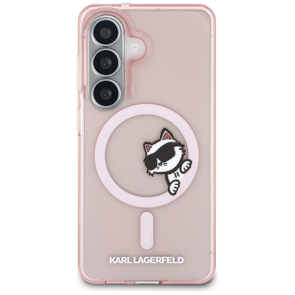MagSafe-kotelo Samsung Galaxy S26 S942:lle, Karl Lagerfeld, IML Choupette Peekaboo -logo, Pinkki