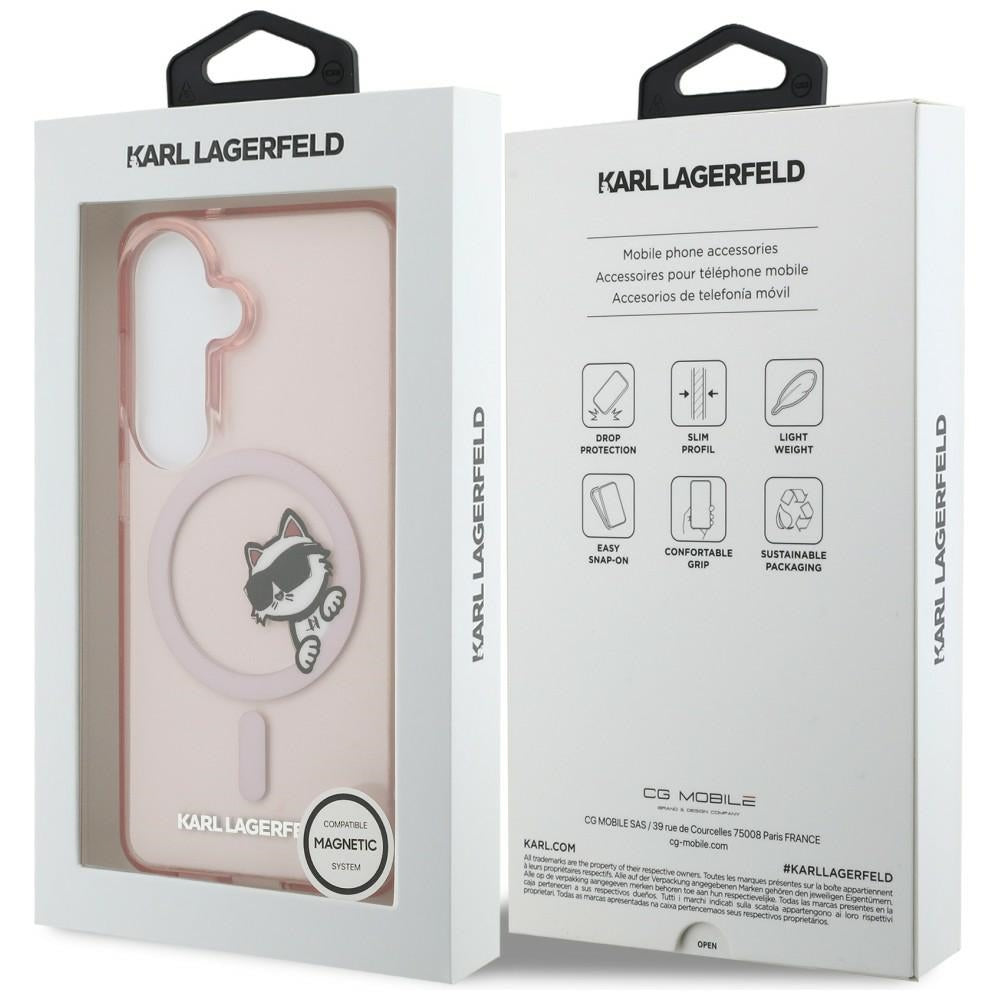 MagSafe-kotelo Samsung Galaxy S26 S942:lle, Karl Lagerfeld, IML Choupette Peekaboo -logo, Pinkki