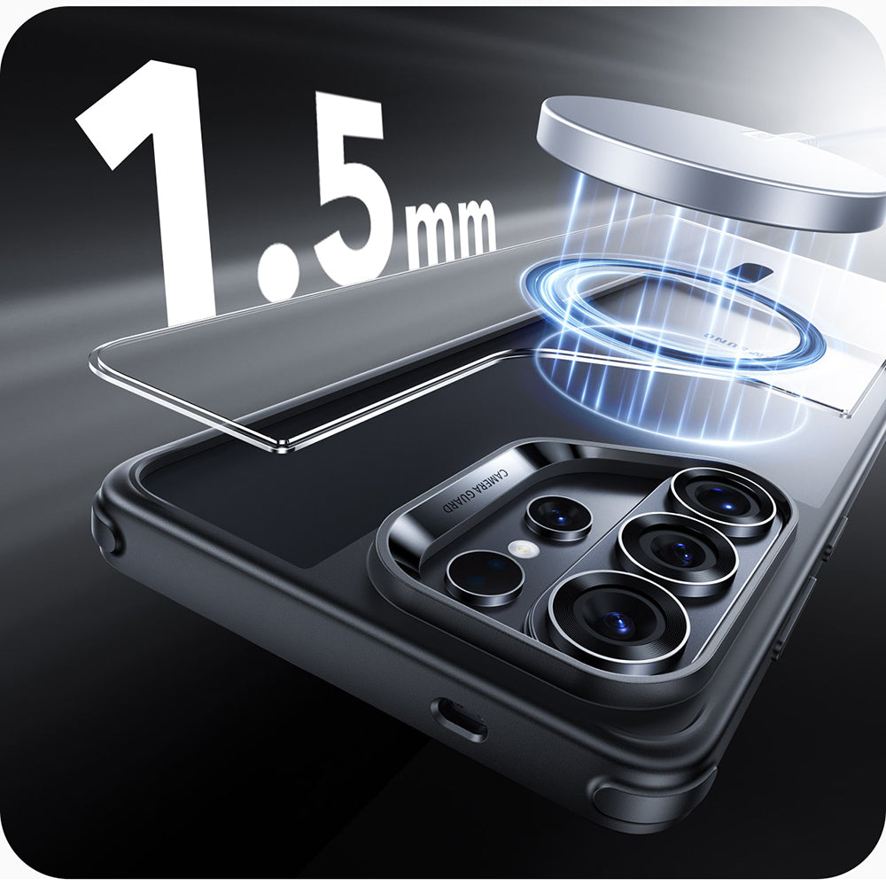 MagSafe-kotelo Samsung Galaxy S26 Ultra S948:lle, ESR, Classic Hybrid, Läpinäkyvä Musta