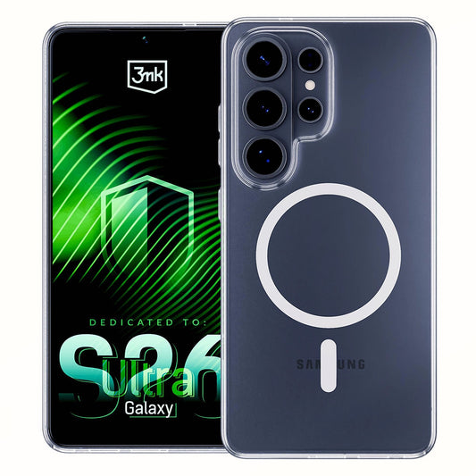 MagSafe-kotelo Samsung Galaxy S26 Ultra S948:lle, 3MK, Clear MagCase, Läpinäkyvä