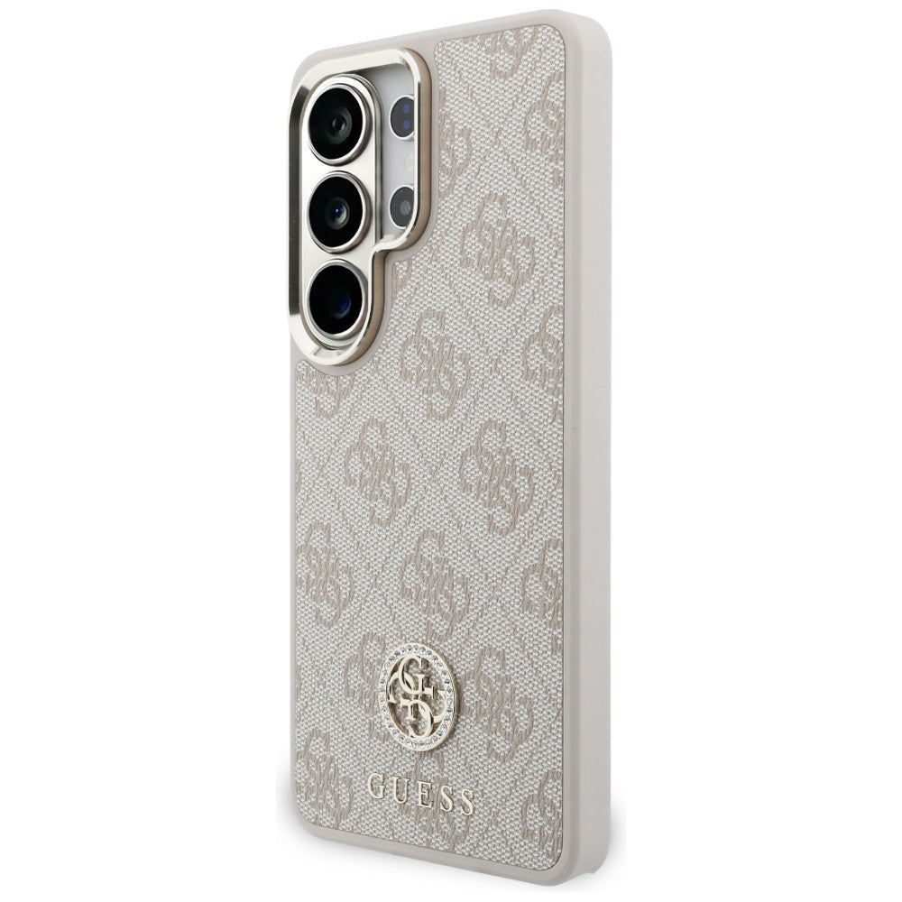 MagSafe Case for Samsung Galaxy S26 Ultra S948, GUESS, 4G Big Rhinestone Triangle Strap, Pink